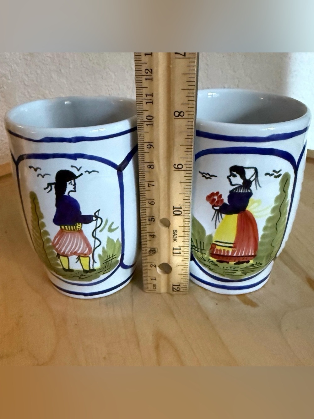 Vintage Henriot Quimper Pottery Breton Folk Art Mugs from Brittany, France - Picture 4 of 7